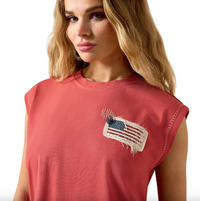 Ariat Women's Americana Muscle Tee in Red