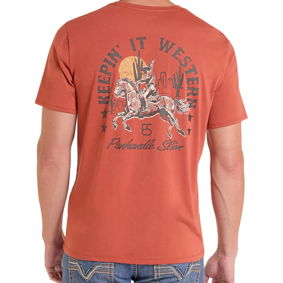 Panhandle Slim Unisex Graphic T-Shirt in Rust