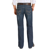 Rock & Roll Denim Men's Double Barrel Straight Leg Bootcut Jeans in Medium Wash