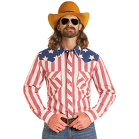 Rock & Roll Denim Men's L/S Dale Brisby Collection Americano Snap Shirt in Blue