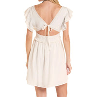 Rock & Roll Denim Women's Embroidered Mini Dress in Natural