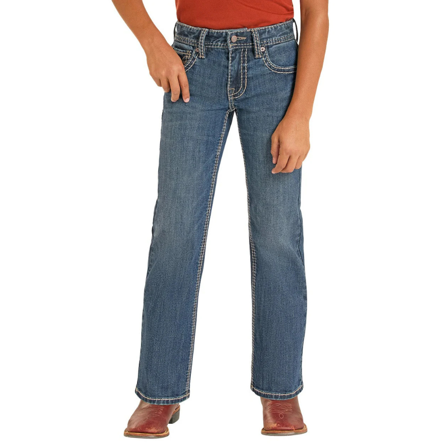 Rock & Roll Denim Boy's Regular Fit Bootcut in Dark Vintage Wash