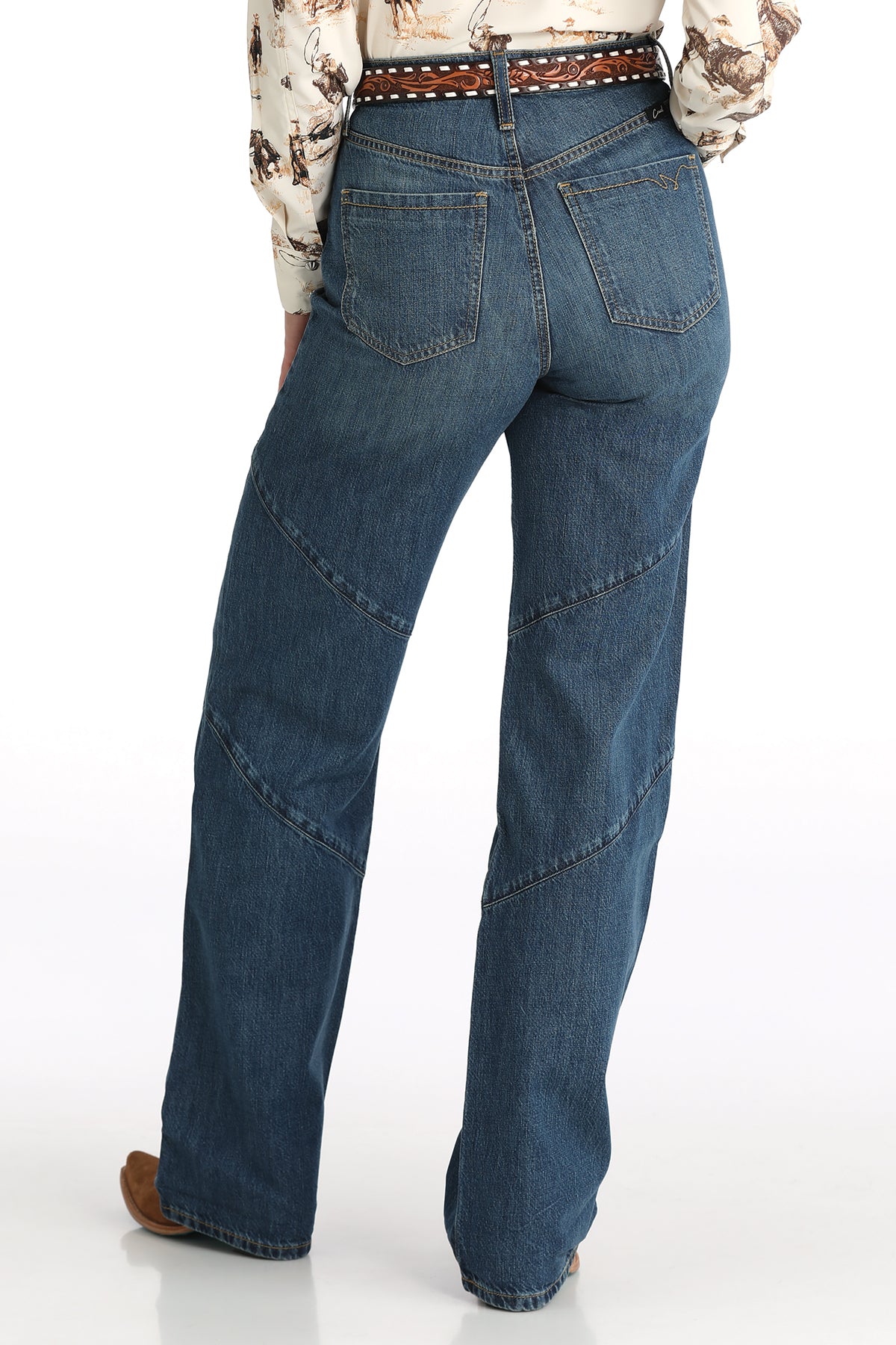 Cruel Women's High Rise Loose Fit Casey Wide Leg Jean in Mid Wash
