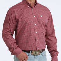 Cinch Men's L/S Classic Fit Button Down Western Shirt in Pink