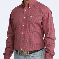 Cinch Men's L/S Classic Fit Button Down Western Shirt in Pink