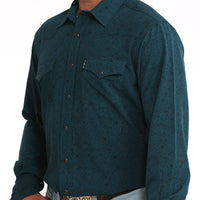 Cinch Men's L/S Modern Fit Western Button Down Shirt in Teal