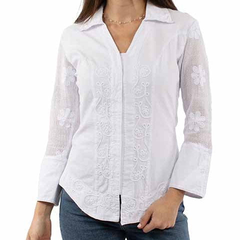 Scully Cantina Women's Cotton Blouse in White