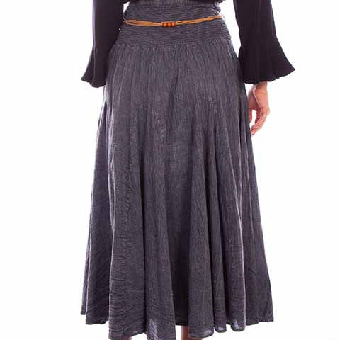 Scully Women's Acid Wash Full Length Skirt in Charcoal
