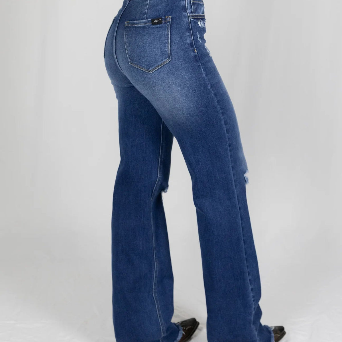 CC Western Women's Signature Montana High Rise Relaxed Wide Leg Jean in Dark Wash