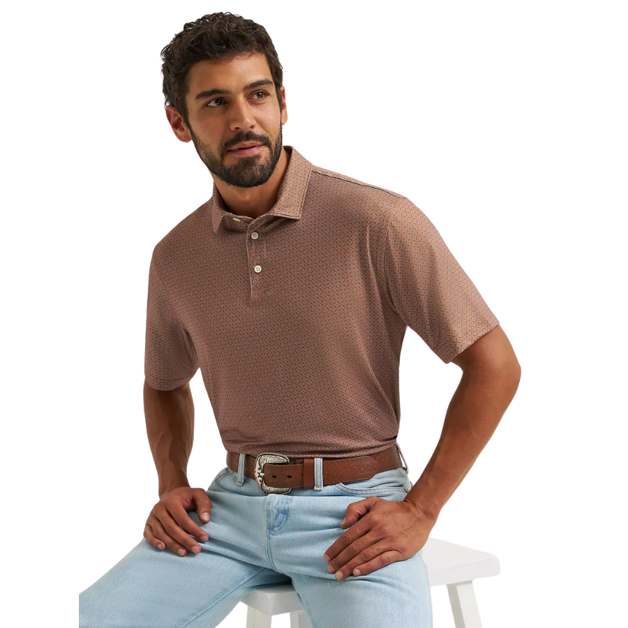 Wrangler ATG Men's Performance Polo Shirt in Argon Oil