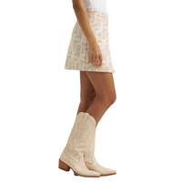 Wrangler Women's Jacquard Wrap Mini Skirt in Beige