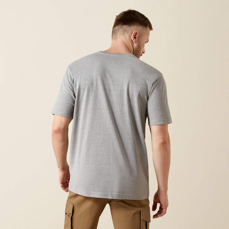 Ariat Men's Rebar S/S Cotton Strong Standard Pocket Tee in Heather Grey