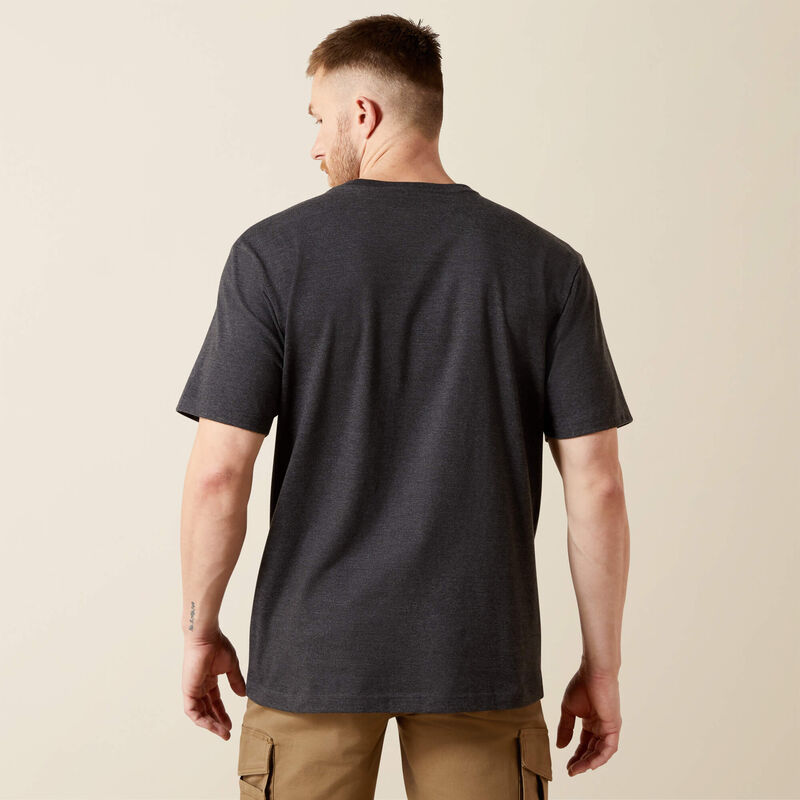 Ariat Men's Rebar S/S Cotton Strong Standard Pocket Tee in Charcoal Heather