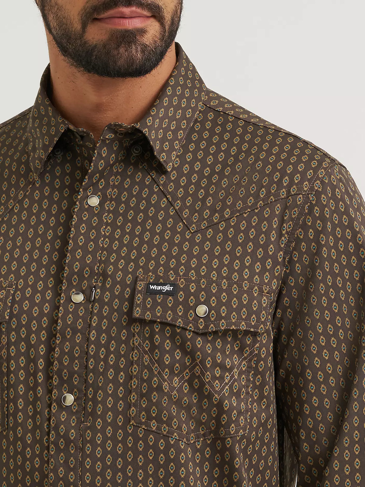 Wrangler ATG Men's L/S Technical Shirt in Turkish Coffee