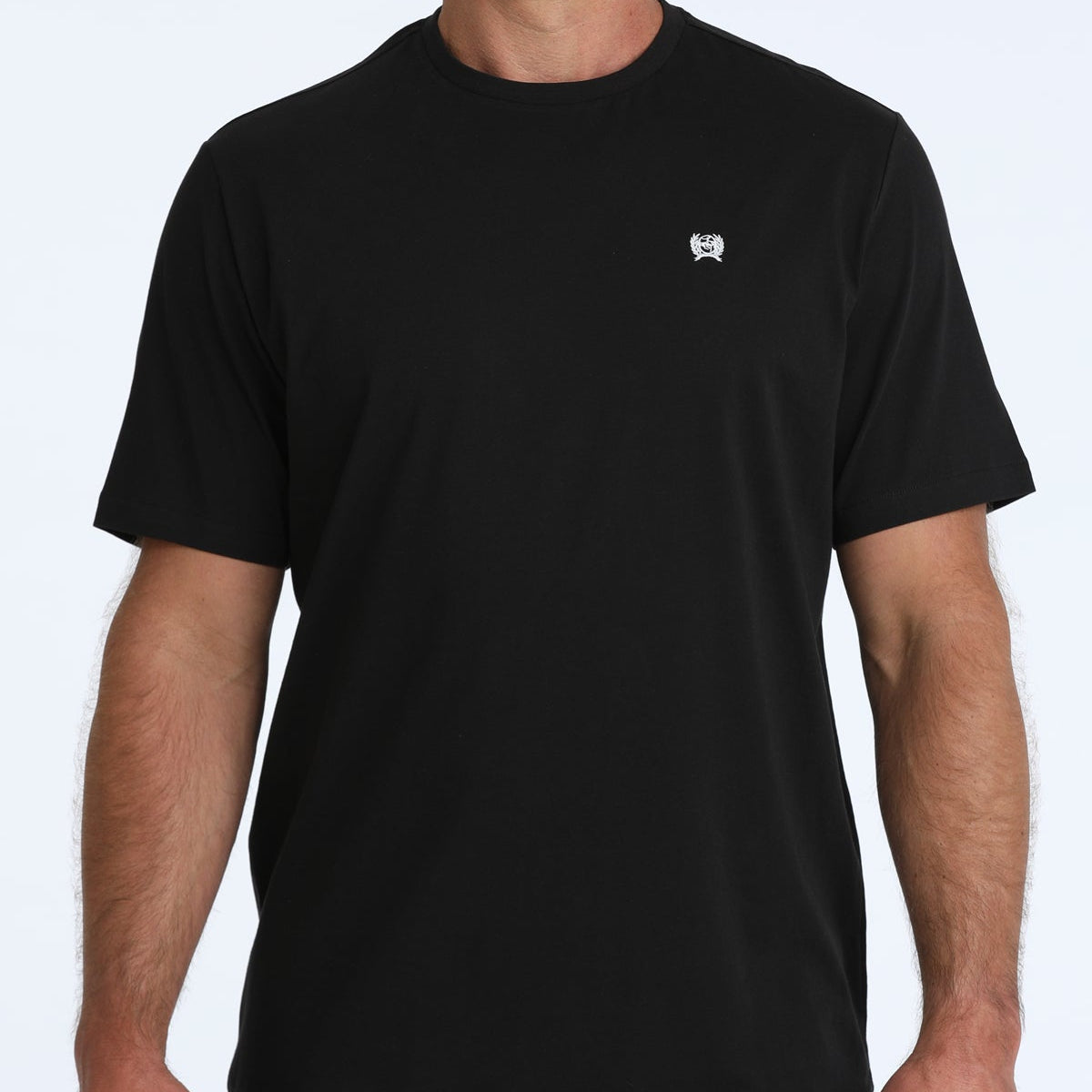 Cinch Men's Solid Logo Tee in Black