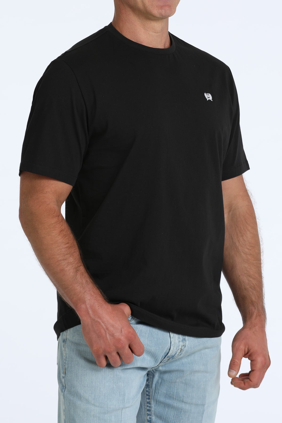 Cinch Men's Solid Logo Tee in Black