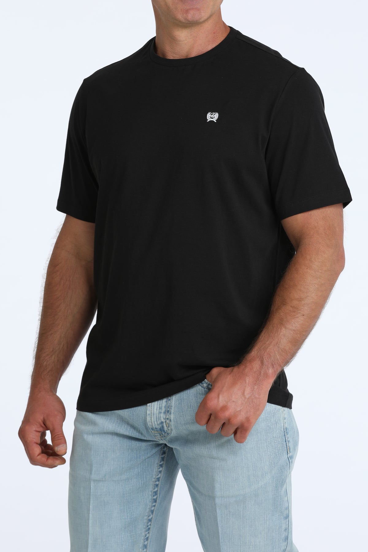 Cinch Men's Solid Logo Tee in Black