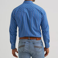 Wrangler Men's 20X L/S Competition Advanced Comfort Western Snap Shirt in Riverstone Stripe (Available in Tall Sizes)