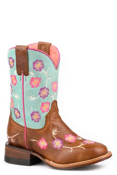 Roper Girl's Flowers Embroidered Western Boot