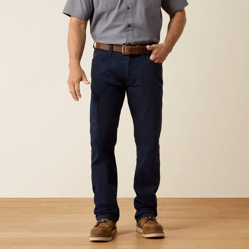 Ariat Men's Rebar M4 Relaxed Made Tough DuraStretch Straight Leg Pant in Dark Navy