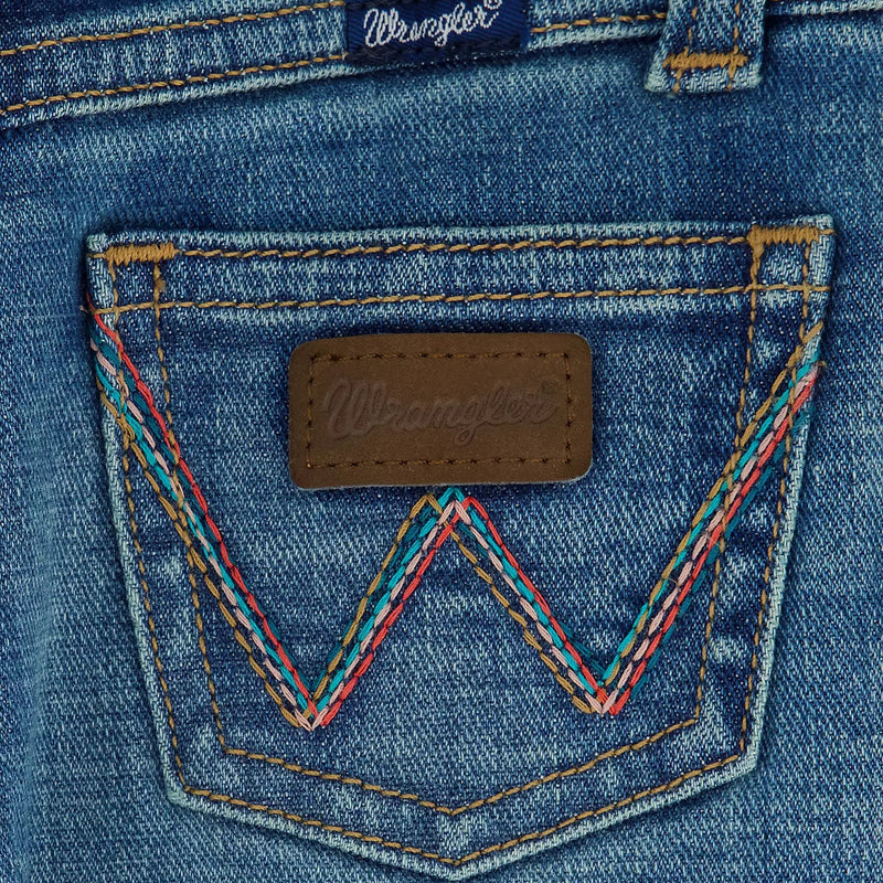 Wrangler Baby & Toddler Girl's W Stitched Bootcut Jean in Denim