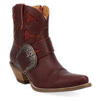 Dingo Women's Saddle Up Leather Bootie in Burgundy