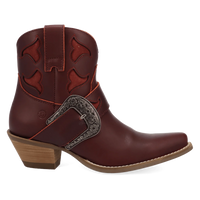 Dingo Women's Saddle Up Leather Bootie in Burgundy