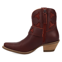 Dingo Women's Saddle Up Leather Bootie in Burgundy