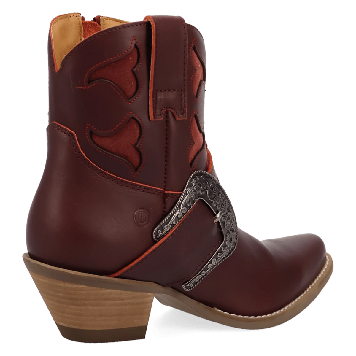 Dingo Women's Saddle Up Leather Bootie in Burgundy