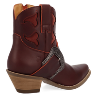 Dingo Women's Saddle Up Leather Bootie in Burgundy