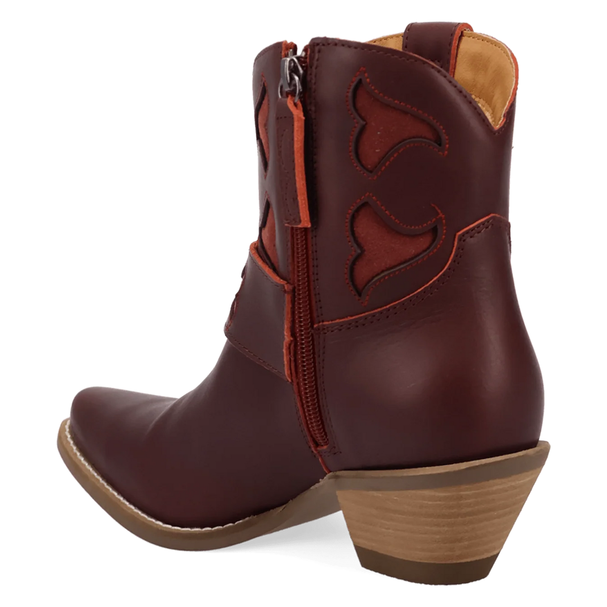 Dingo Women's Saddle Up Leather Bootie in Burgundy
