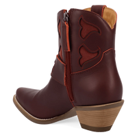 Dingo Women's Saddle Up Leather Bootie in Burgundy