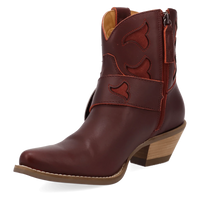 Dingo Women's Saddle Up Leather Bootie in Burgundy