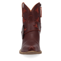 Dingo Women's Saddle Up Leather Bootie in Burgundy