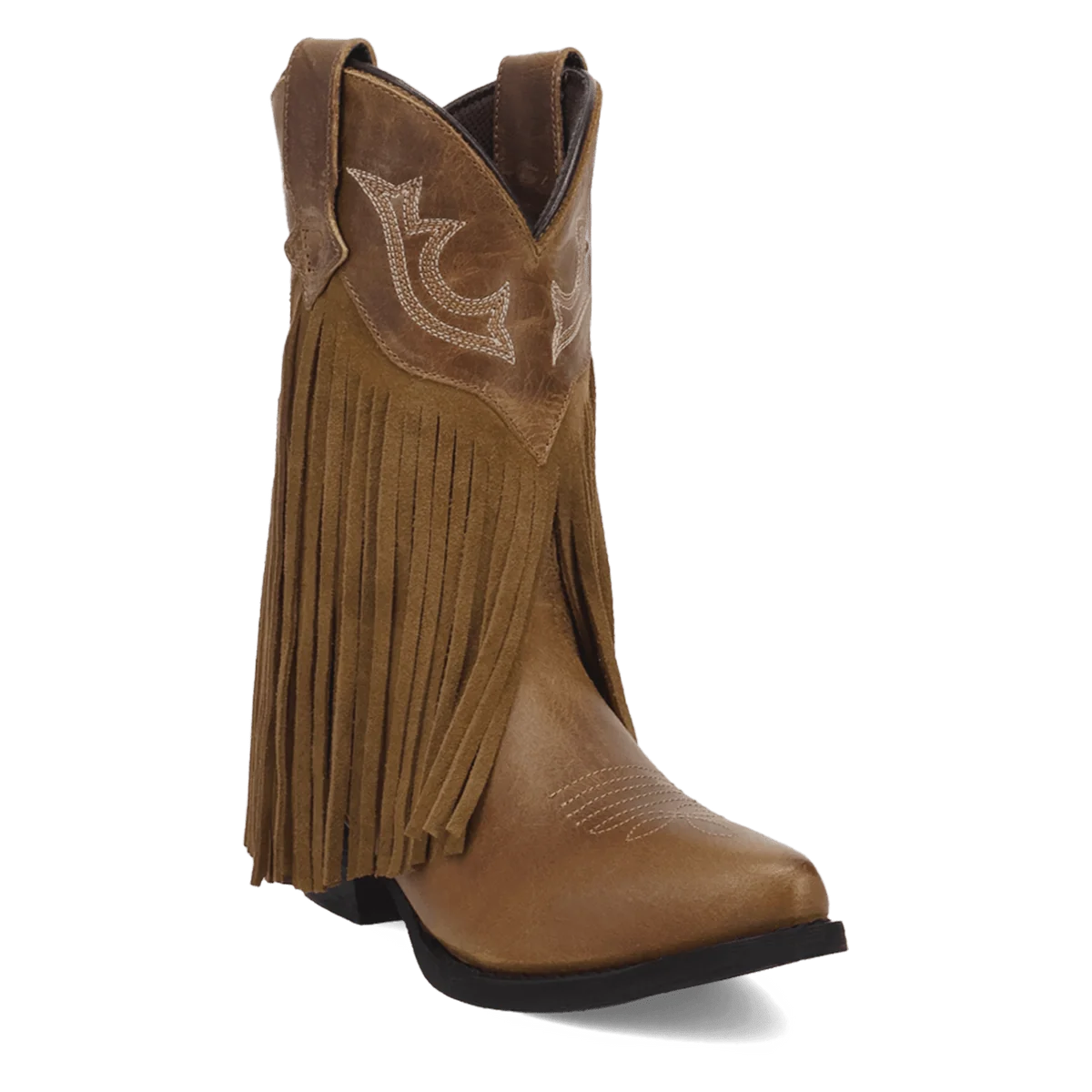 Dan Post Girl's Happy Trails Leather Fringe Boot in Tan