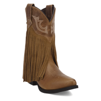 Dan Post Girl's Happy Trails Leather Fringe Boot in Tan