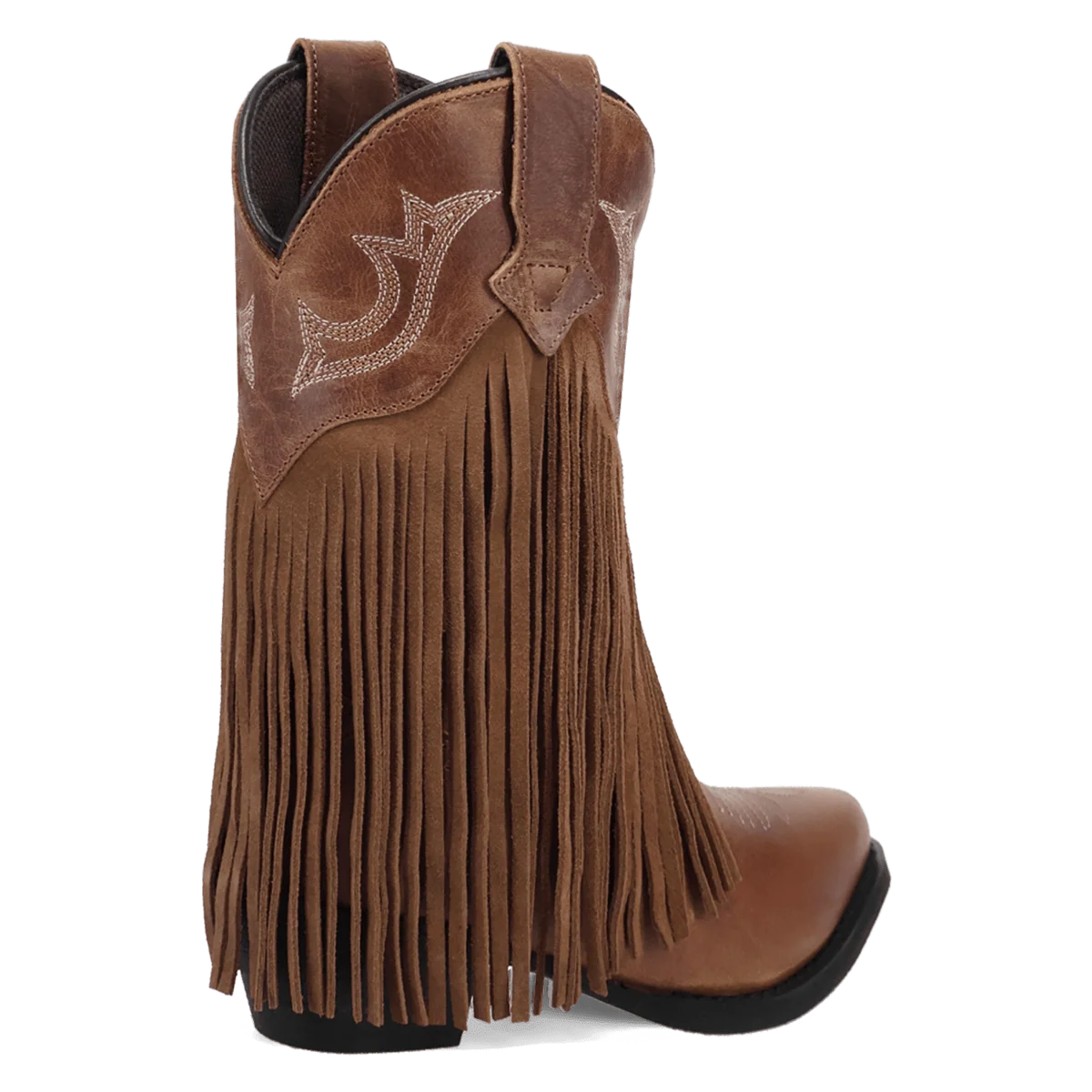 Dan Post Girl's Happy Trails Leather Fringe Boot in Tan