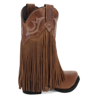 Dan Post Girl's Happy Trails Leather Fringe Boot in Tan
