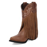 Dan Post Girl's Happy Trails Leather Fringe Boot in Tan