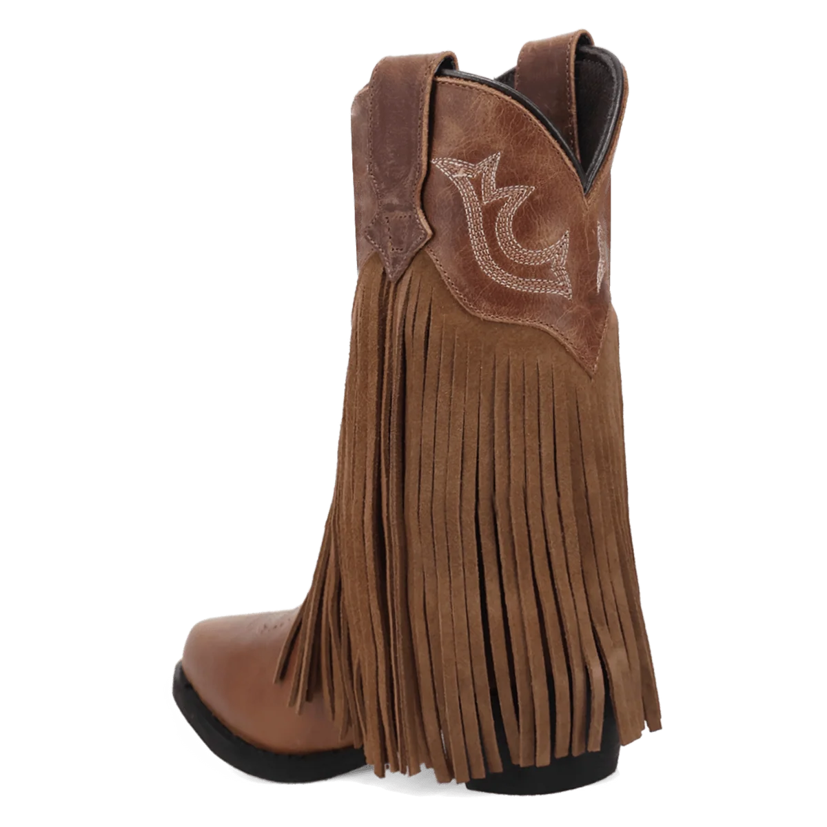Dan Post Girl's Happy Trails Leather Fringe Boot in Tan