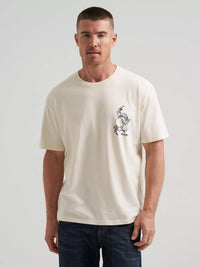 Wrangler Men's Soaring Cowboy Vintage Fit Graphic T-Shirt in Antique White
