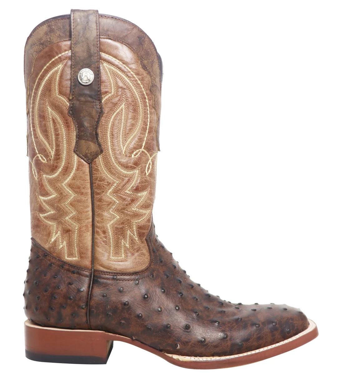 Tanner Mark Men's Big Cabin Imitation Ostrich Boot in Brown