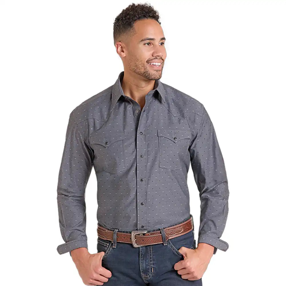 Panhandle Slim Men's L/S Western Snap Shirt in Black