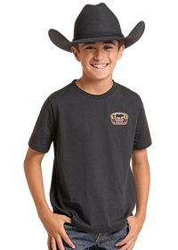 Rock & Roll Denim Youth Dale Brisby Cattle Graphic T-Shirt in Black