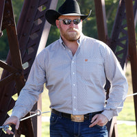 Cinch Men's L/S Classic Fit Button Down Western Shirt in White