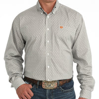 Cinch Men's L/S Classic Fit Button Down Western Shirt in White