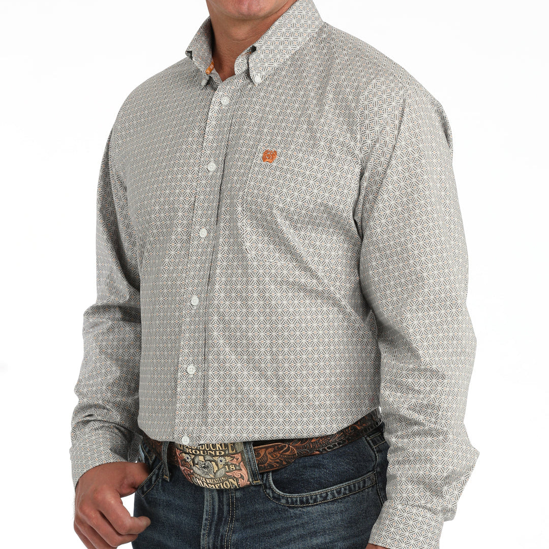 Cinch Men's L/S Classic Fit Button Down Western Shirt in White