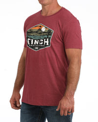 Cinch Men's Desert Logo Graphic T-Shirt in Burgundy