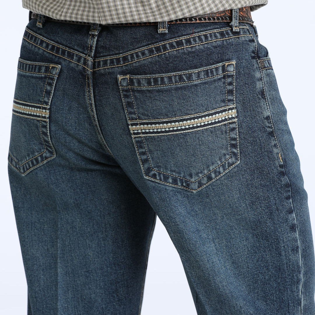 Cinch Men's White Label Relaxed Straight Jean in Dark Stone
