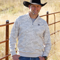 Cinch Men's 1/4 Zip in Grey Camo